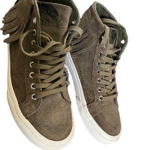 Vans Sk8-Hi Moc Suede Ivy Green / Blanc De High-Top Women Size 4.5 Men 6 Women